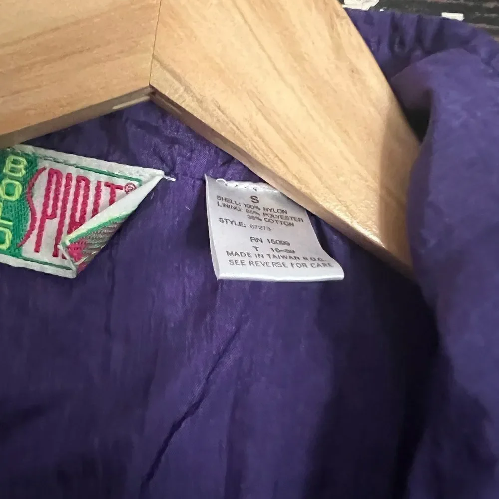 EUC Women’s Vintage Bold Spirit Purple Track jacket w poppy size small jacket.